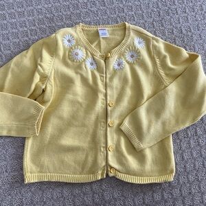 Gymboree Yellow Cardigan with White Floral Design